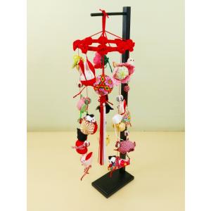 柳川まり大まり48cm【2つ菊紫】耐光堅牢染手作りてまり・さげもん