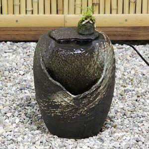 水琴屈 信楽焼 電動つくばい 陶器 ツクバイ 循環式つくばい 水流 す