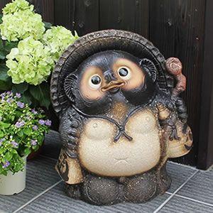 信楽焼 13号古信楽風福々狸 たぬき タヌキ 狸 開運 縁起物 可愛い 陶器