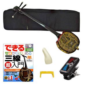沖縄三線 人工皮 三線メインのシンプル6点セット : 琉球楽器またよし