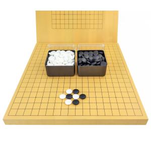 囲碁セット 木製9路盤セット（プラ碁石椿・プラ透明箱）囲碁入門用や