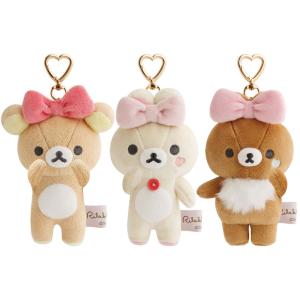 在庫処分》 リラックマ ワッペンキーホルダー BASIC RILAKKUMA Flower