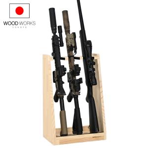 WOODWORKS ガンラック 3丁掛 (色：ミリタリーグリーン) 木製 日本製
