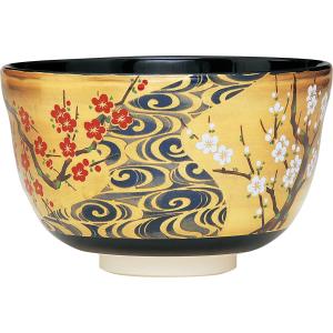 茶道具 抹茶茶碗 白楽茶碗 桜又は紅葉又は楓 川崎和楽作 茶道 : 茶道具