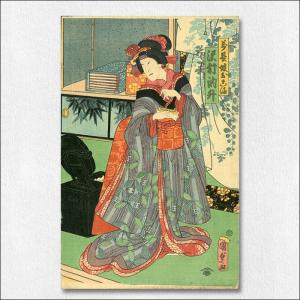 歌川国芳 浮世絵 ”美人画” ukiyo-e 海外配送可 : ウェルカムボードと