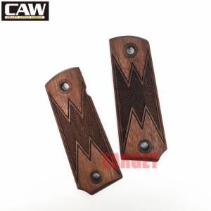 ☆CAW 1911 ガバメント用 木製グリップ ウォルナット WM チェッカー in