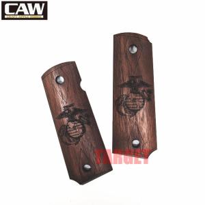 ☆CAW 1911 ガバメント用 木製グリップ ウォルナット WM チェッカー in