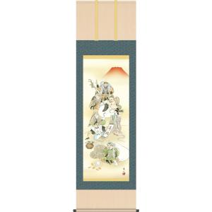 掛軸 (掛け軸) 吉祥羽衣図 金武春陽 尺五立 約横54.5cm×縦190cm p9938