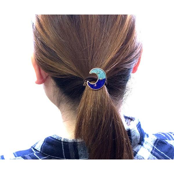 三日月レジンのツートンヘアゴム 3color ヘアアクセサリー 大人 可愛い