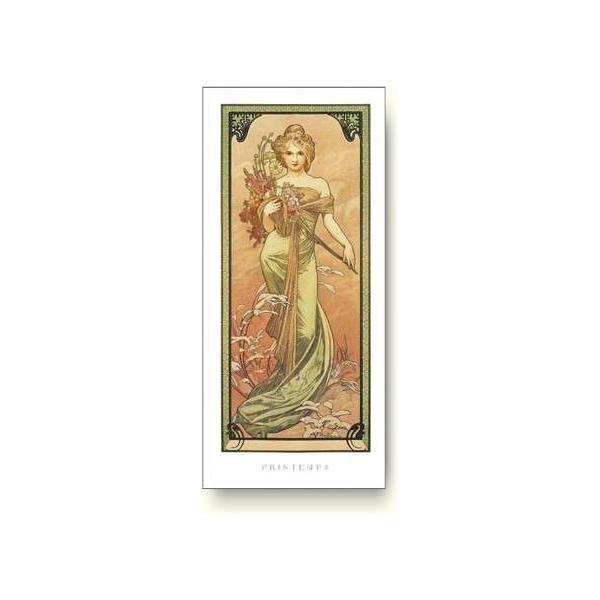 出荷区分C】アルフォンス ミュシャ 四季-春, 1900年 Alphonse Mucha