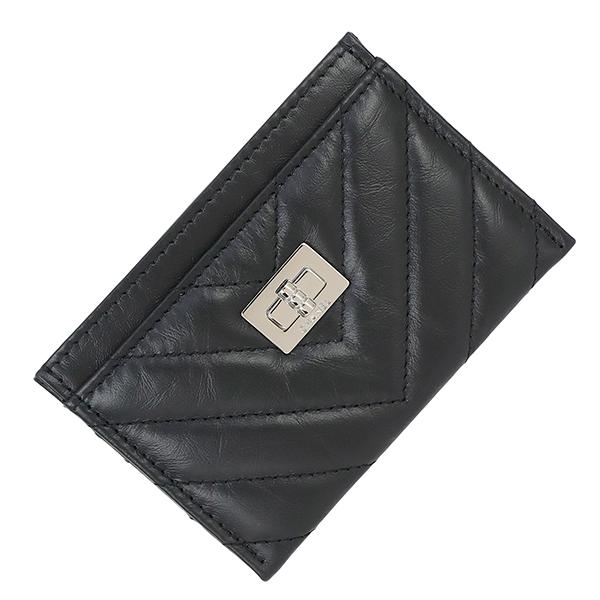 CHANEL 2.55 シャネル カードケース シェブロン キルティング エイジド