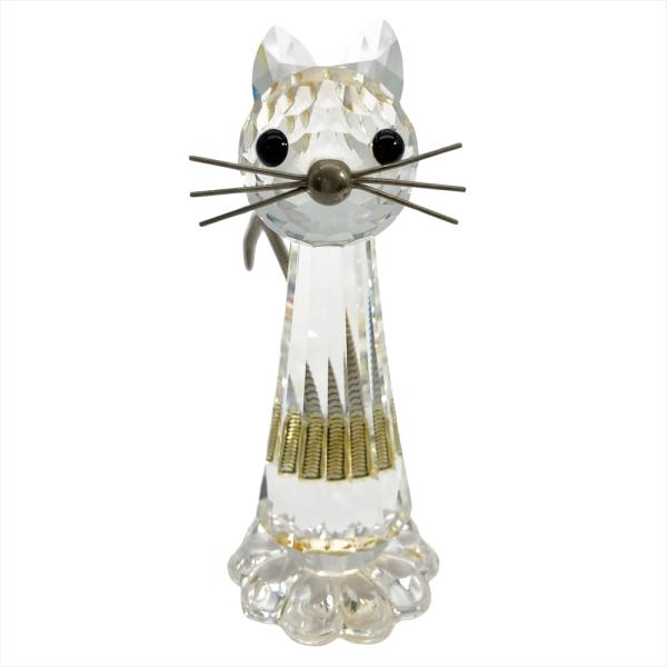 美品 スワロフスキー Kitten 猫 アメショー 蝶々 置物 オブジェ 美品