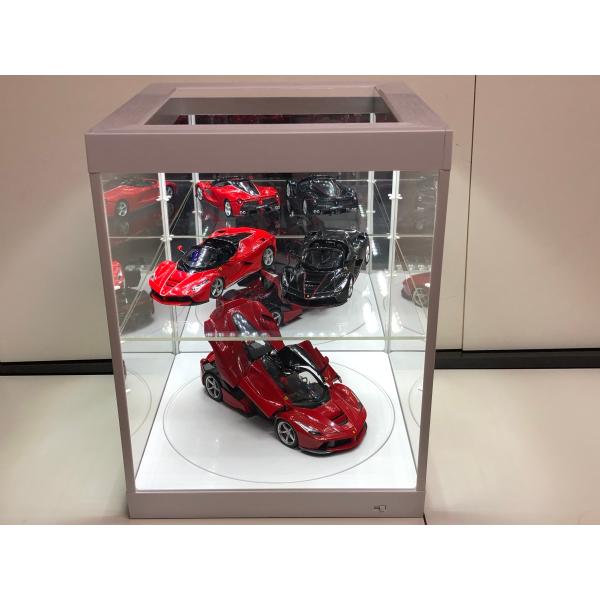 ミニカー ディスプレイケース アクリル製 2段 電動回転テーブル LED