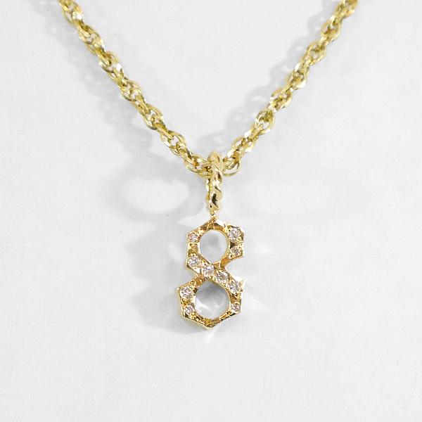 SJX DIAMOND NUMBER CHARM 「8」 K18 YG 6ZC0118 ダイヤペンダント