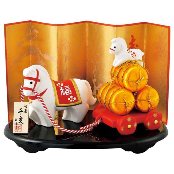 干支 午 置物 馬 うま 2026年/ 開運宝曳き親子午 /粗品 販促 景品 縁起