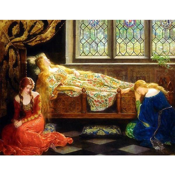 油絵 ジョン・コリアの名作_眠れる森の美女 ma1429 : 絵画制作専門
