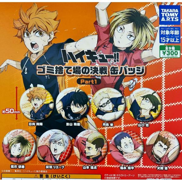 コンプリート】 ハイキュー!! ゴミ捨て場の決戦 缶バッジ Part1 全9種