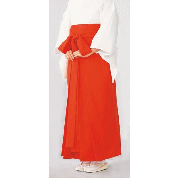 巫女 袴 巫女用袴 衣装 女官 神楽 舞 八乙女 はかま 緋袴 装束 朱色 3