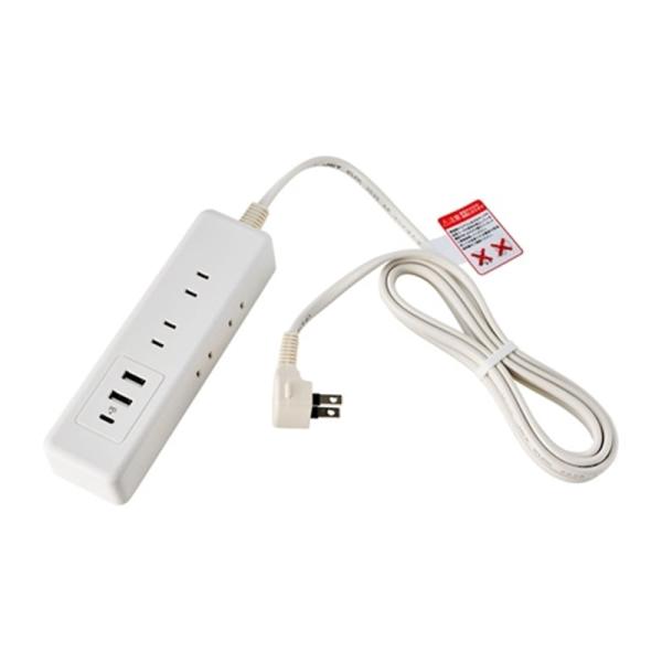 ELPA コード付きタップ 6個口 USB A×2、C×1 雷ガード WL-R6322SUCW