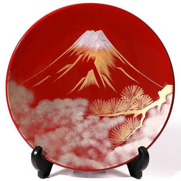 山田平安堂 飾皿 富士に松 法人ギフトに/漆器/インテリア/飾り皿