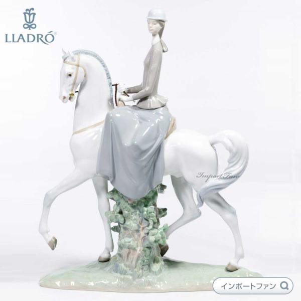 LLADRO（リヤドロ） 白い馬の少女 ウマ 干支 置物 01004516 LLADRO