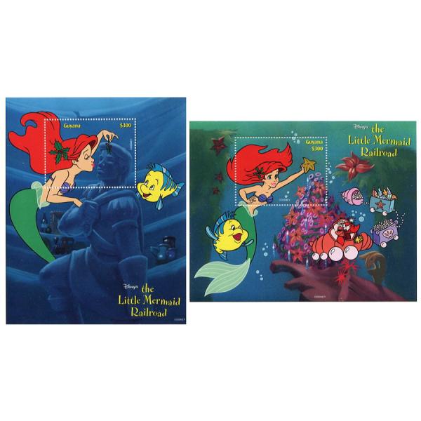 Disney（ディズニー） リトルマーメイド 切手小型シート2枚 発行国