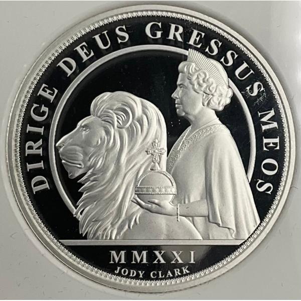 2021年 イギリス ウナとライオン オルダニー 5ポンド 2oz 銀貨