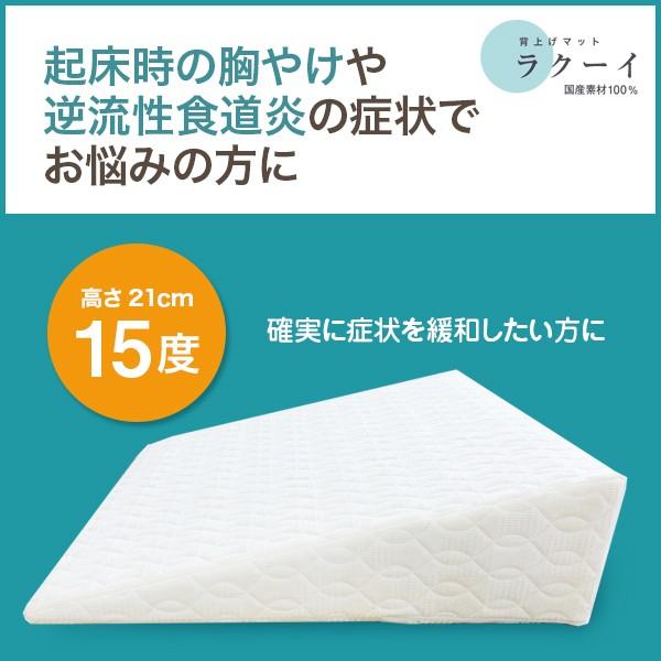 ラクーイ15度背上げマット[逆流性食道炎・胃全摘術後などに] 安心の