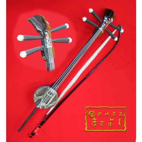 四弦胡弓 黒檀 スンチー塗り ※受注製作となります : 琉球楽器またよし