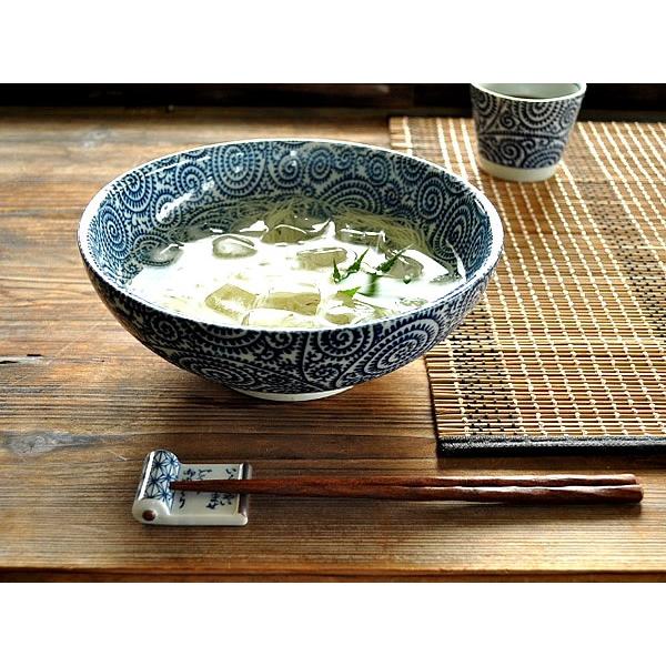 食器 和食器 おしゃれ 大鉢 古染たこ唐草麺鉢 藍染 モダン 美濃焼 素麺