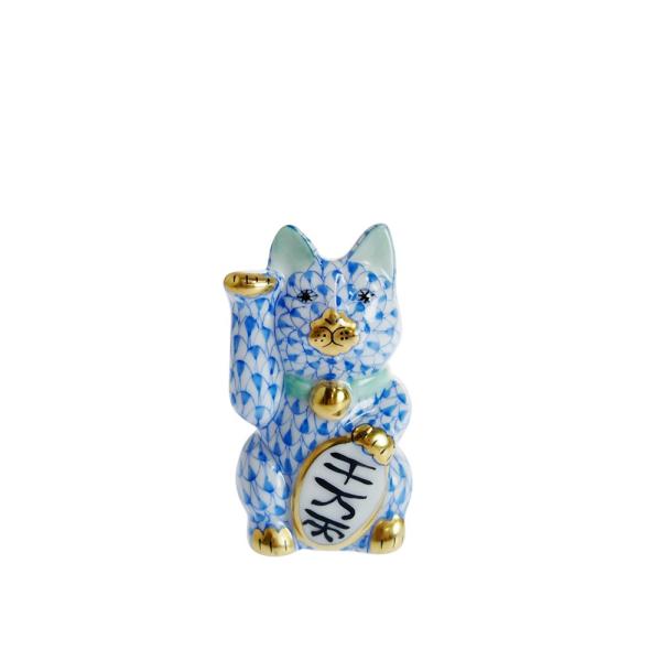 ヘレンド（HEREND） 並行輸入品 人形 VHP15579 招き猫 千万両 ブルー