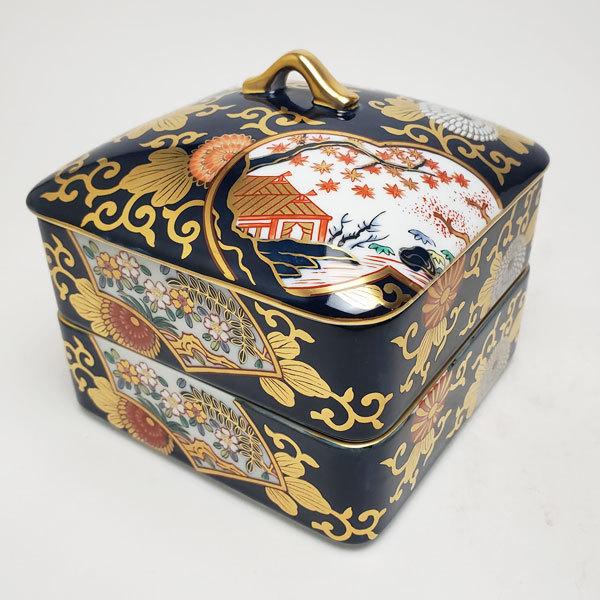 其泉窯 有田焼 琳派古伊万里 二段重| 重箱 和食器 陶器 おしゃれ 日本