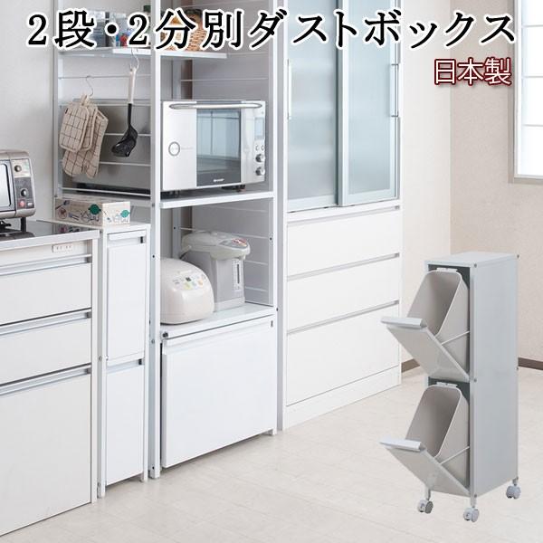 ゴミ箱 分別 スリム キッチン おしゃれ 薄型 収納 2分別 2段