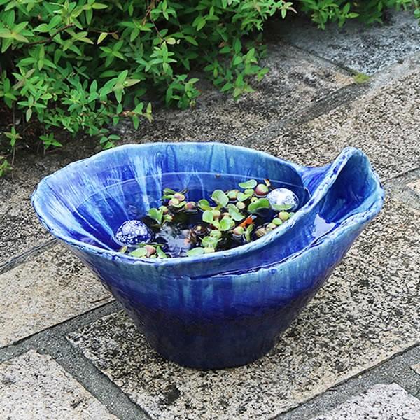 信楽焼 睡蓮鉢 メダカ鉢 おしゃれ めだか鉢 陶器 水鉢 ビオトープ
