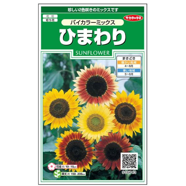 花の種 実咲花6743 ひまわり バイカラーミックス サカタのタネ
