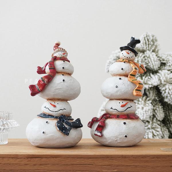 クリスマス スノーマン 雪だるま オブジェ 飾り デコレーション 置物