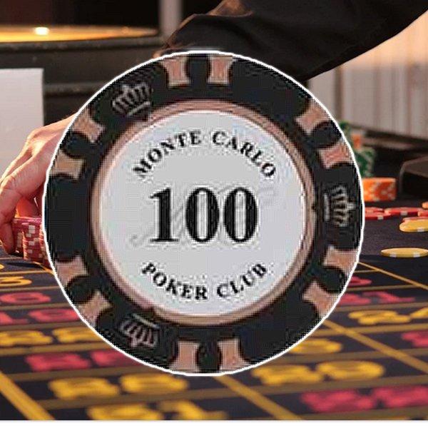 ポーカーゲーム ポーカーチップ (数字表記100) 1枚 モンテカルロ