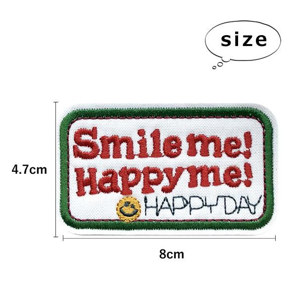 スマイル ワッペン 刺繍 アイロン おしゃれ アップリケ smile ニコ