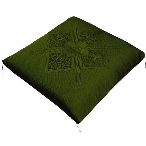 座布団 1枚単品 純日本製 高級ふくれ座布団 59×63cm グリーン 緑 和室