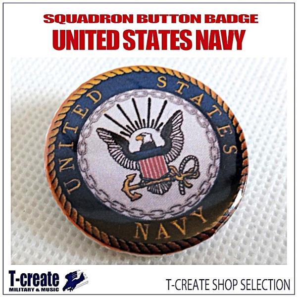 ミリタリーバッジ 米海軍 エンブレム アメリカ軍 32mm U.S.NAVY : T