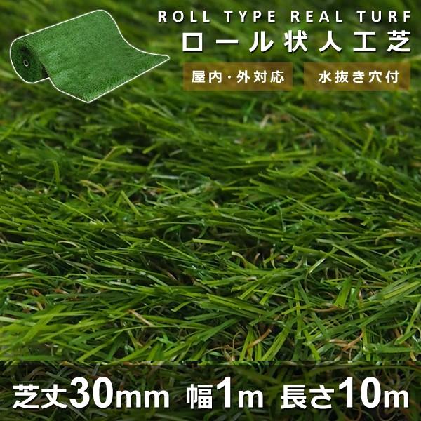 人工芝 ロール 芝丈30mm 幅1m 長さ10m 毛足 短い パイル ポリエチレン