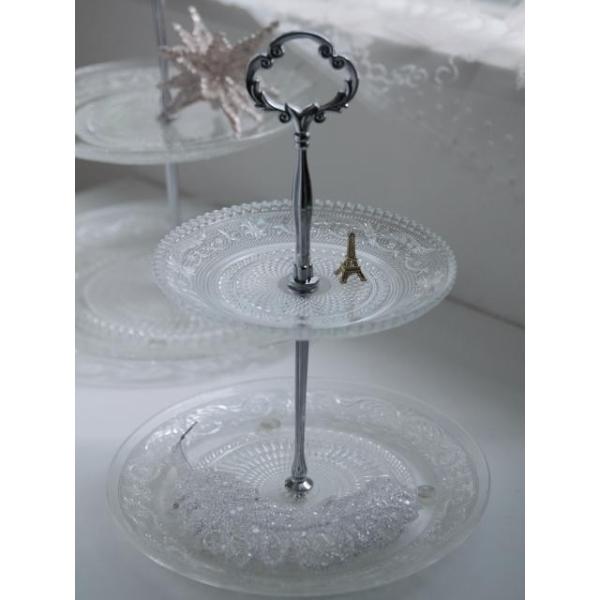 Charmant Glass2レイヤー コンポート CL 2段プレート ガラスプレート