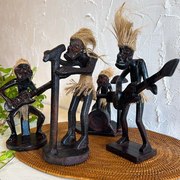 アジアン バリ 雑貨 ♪原人ROCKバンドSET♪ インテリア おしゃれ