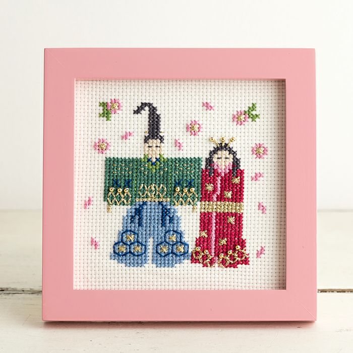 クロスステッチフレーム＜ひなまつり＞ | リバティ 生地、編み物、刺繍