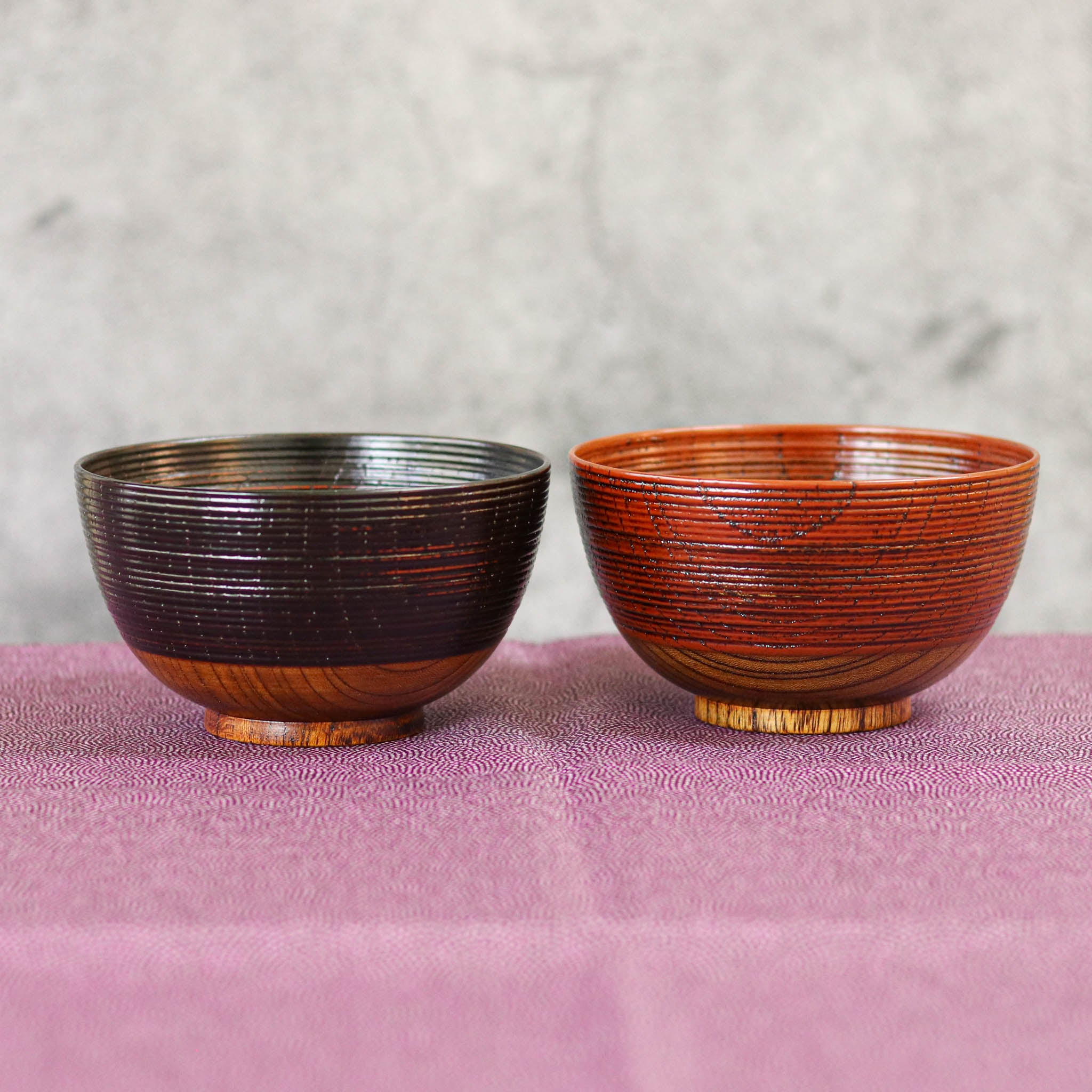 山中漆器 お碗 | 欅根来曙塗分 | 夫婦椀 | 大島東