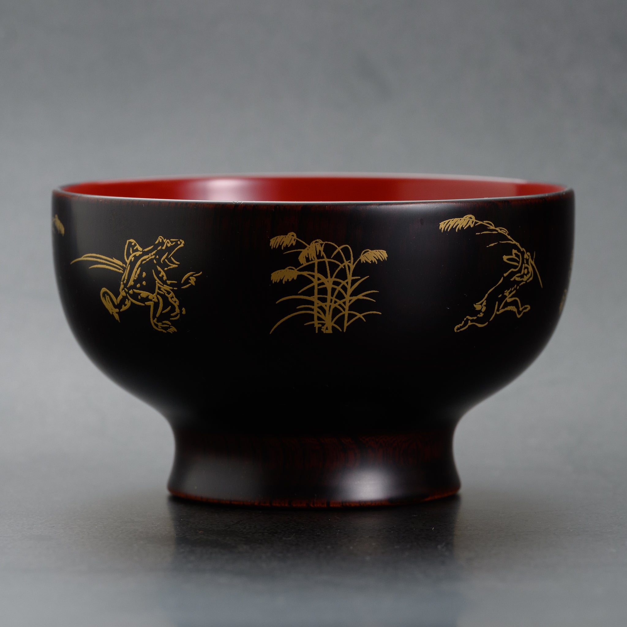 越前漆器 お椀 | 直右ヱ門 鳥獣戯画 | 内朱 | 土直