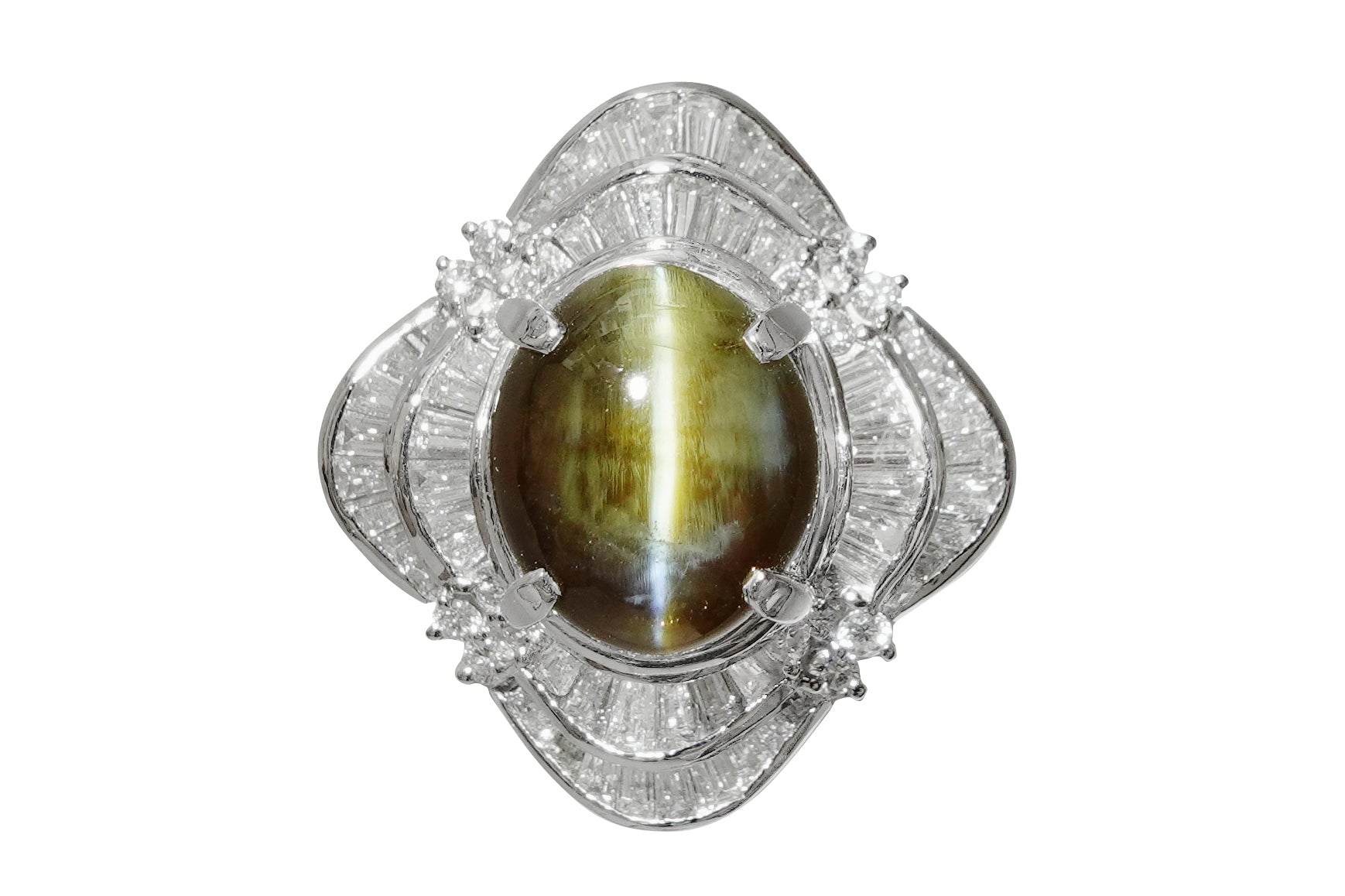 Chrysoberyl Cat's Eye Pt900アレキサンドライトキャッツアイ