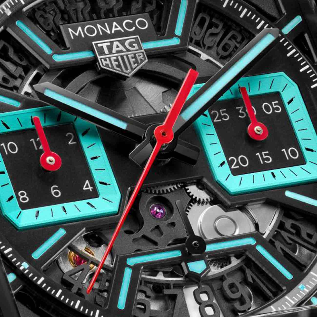 TAG Heuer Titanium Monaco Chronograph Heuer 02 Watch Black and
