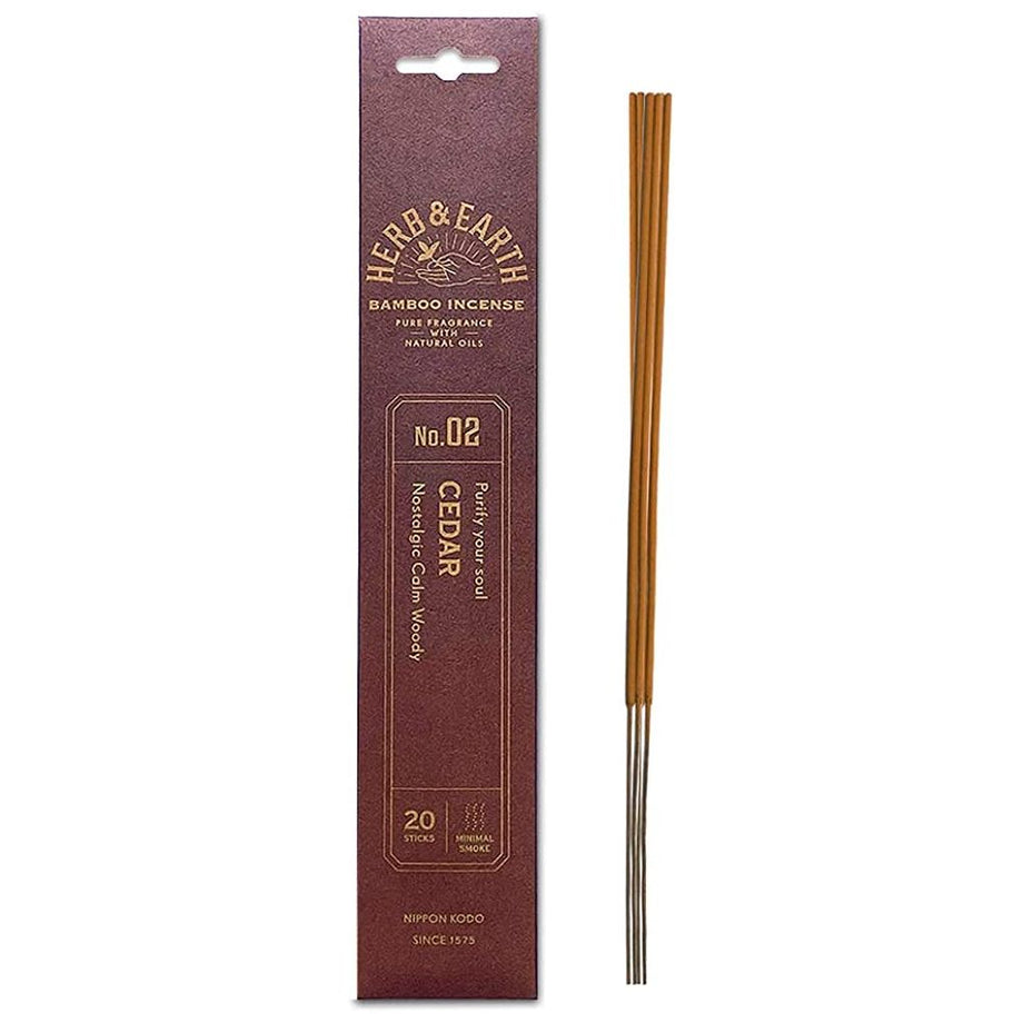 Herb & Earth Bamboo Incense - Cedar – justthegoods