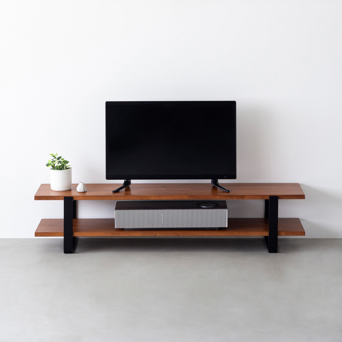 THE TV BOARD / LOW TABLE ラバーウッド ブラウン × Black Steel